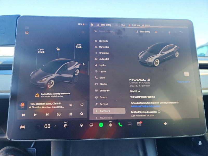 2022 Tesla Model 3 მანქანა იყიდება აუქციონზე, vin: 5YJ3E1EB0NF228152, აუქციონის ნომერი: 78482885