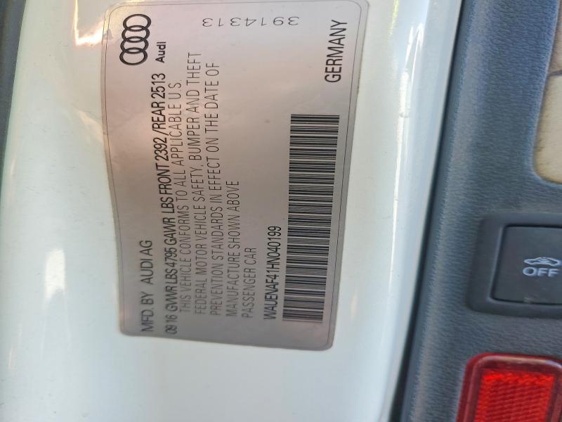 Aukcja sprzedaży 2017 Audi A4, vin: WAUENAF41HN040199, numer aukcji: 77068875