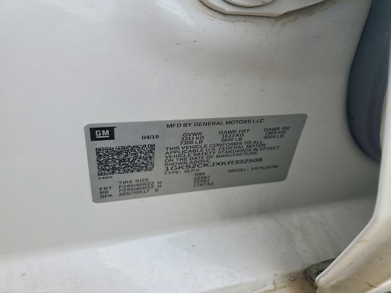 78816545 :رقم المزاد ، 1GKS2CKJXKR332508 vin ، 2019 Gmc Yukon مزاد بيع