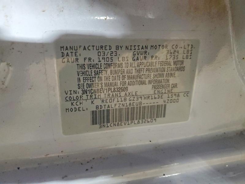 78670775 :رقم المزاد ، 3N1CN8EV1PL832609 vin ، 2023 Nissan Versa مزاد بيع