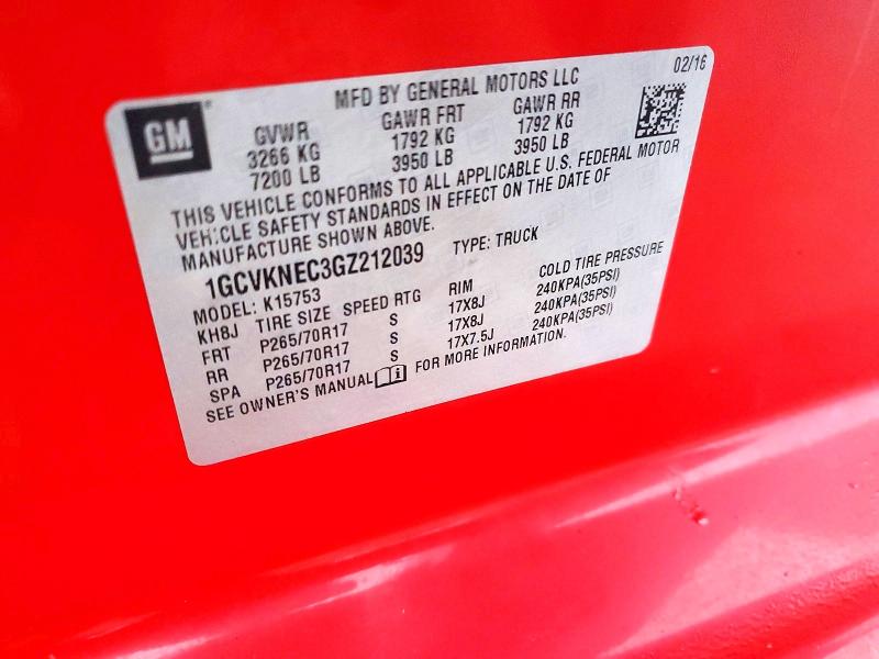 Продажа на аукционе авто 2016 Chevrolet Silverado, vin: 1GCVKNEC3GZ212039, номер лота: 77882845