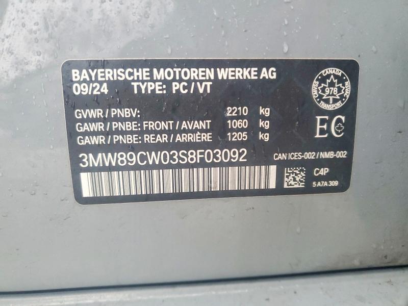 Продажа на аукционе авто 2025 Bmw 330xi, vin: 3MW89CW03S8F03092, номер лота: 76120695