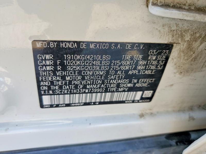 Продаж на аукціоні авто 2023 Honda Hr-v, vin: 3CZRZ1H33PM739902, номер лоту: 79057755