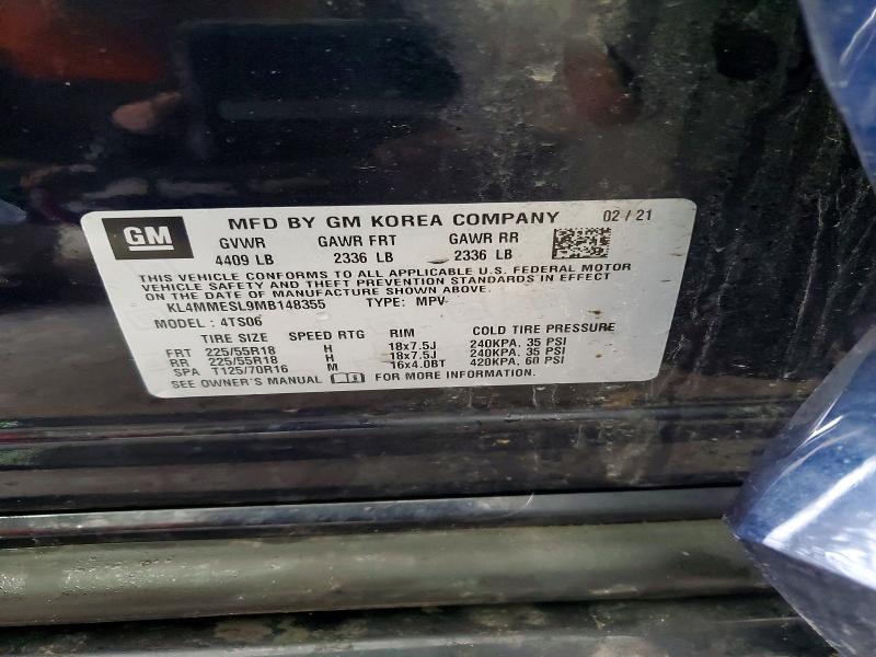 77902405 :رقم المزاد ، KL4MMESL9MB148355 vin ، 2021 Buick Encore Gx مزاد بيع