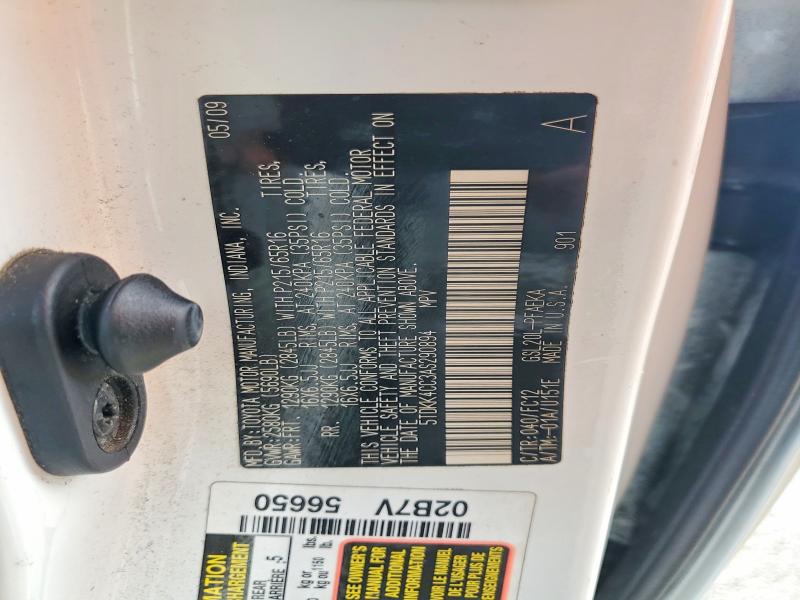 Auction sale of the 2010 Toyota Sienna, vin: 5TDKK4CC3AS290894, lot number: 78056005
