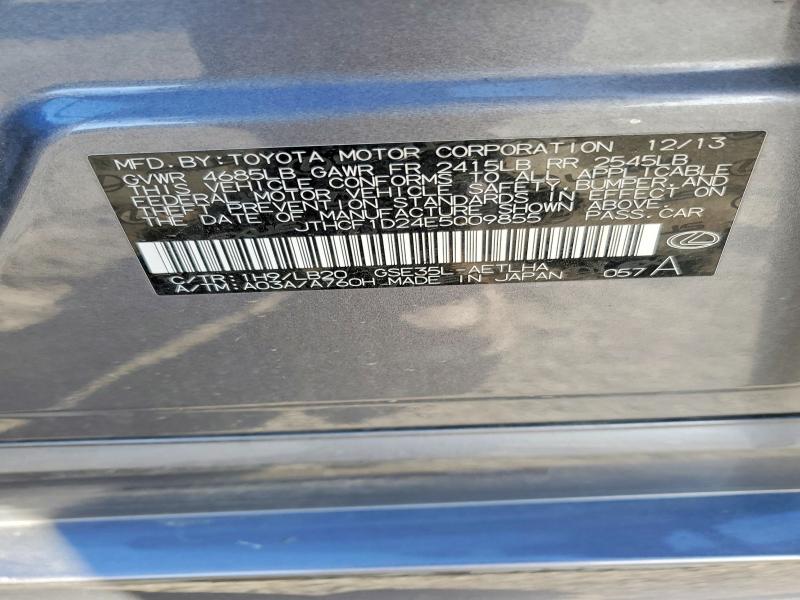 75657545 :رقم المزاد ، JTHCF1D24E5009855 vin ، 2014 Lexus Is مزاد بيع