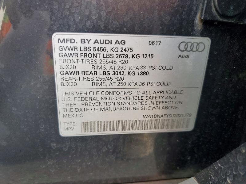 77627675 :رقم المزاد ، WA1BNAFY9J2021779 vin ، 2018 Audi Q5 مزاد بيع