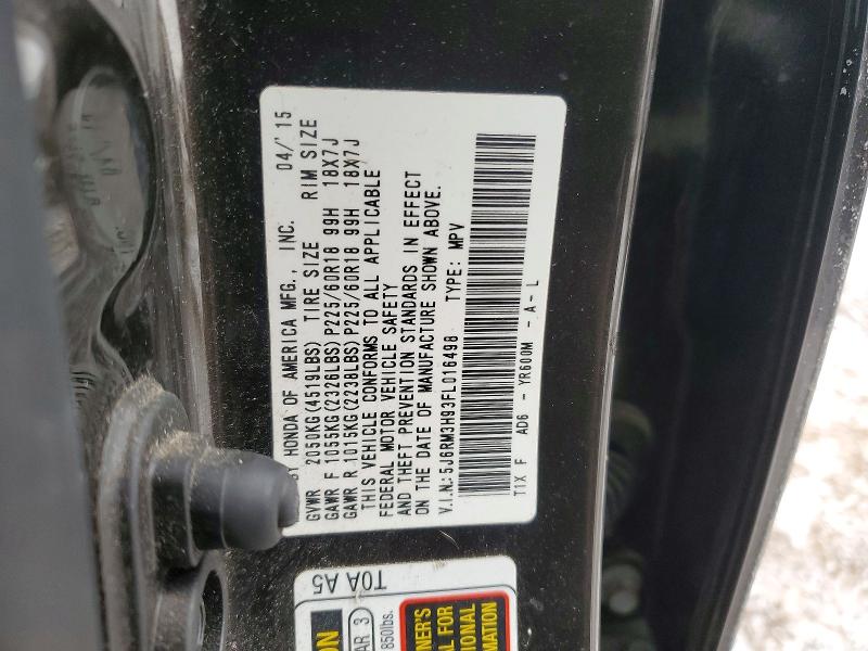 Продажа на аукционе авто 2015 Honda Cr-v, vin: 5J6RM3H93FL016498, номер лота: 75066835