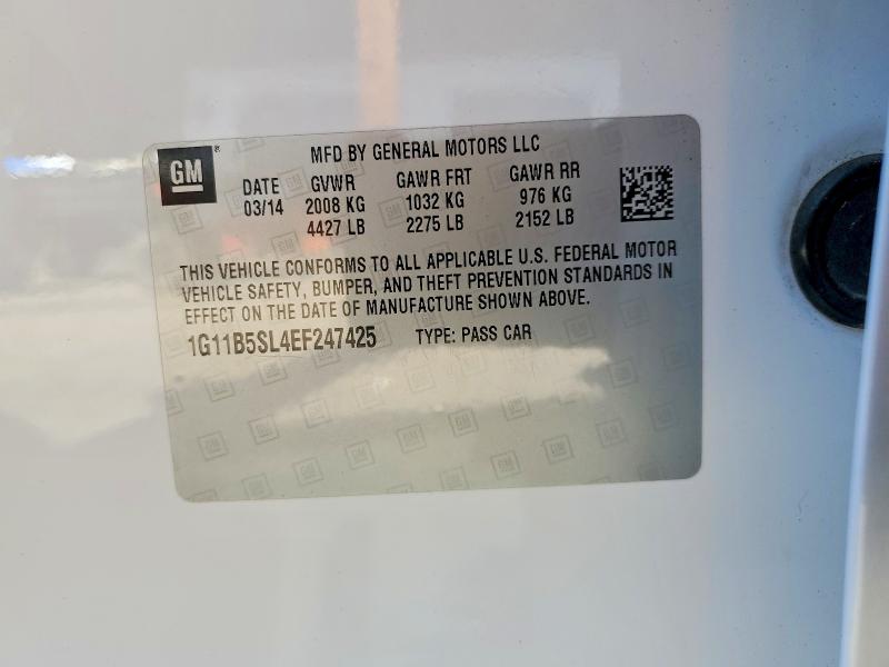 Продаж на аукціоні авто 2014 Chevrolet Malibu, vin: 1G11B5SL4EF247425, номер лоту: 78846155