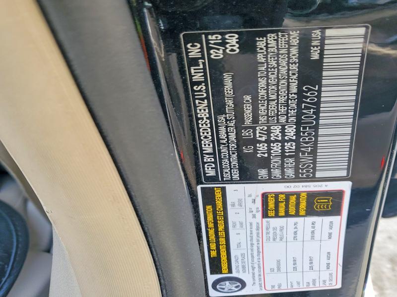 Aukcja sprzedaży 2015 Mercedes-benz C, vin: 55SWF4KB5FU047662, numer aukcji: 76361555