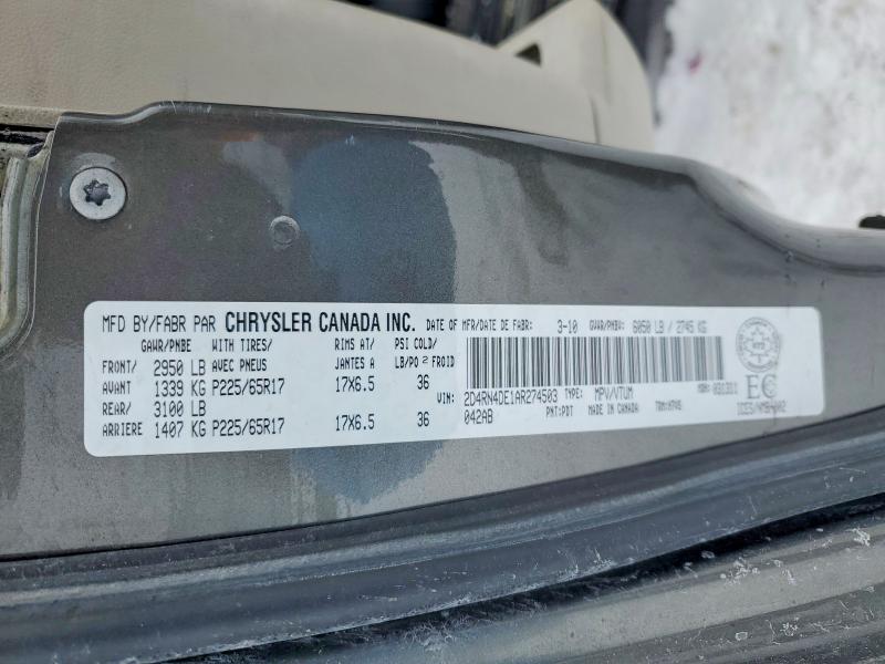 2010 Dodge Grand Caravan მანქანა იყიდება აუქციონზე, vin: 2D4RN4DE1AR274503, აუქციონის ნომერი: 77573065