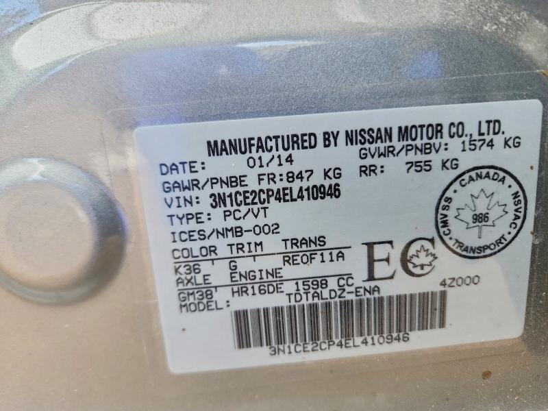Продажа на аукционе авто 2014 Nissan Versa Note, vin: 3N1CE2CP4EL410946, номер лота: 79368775