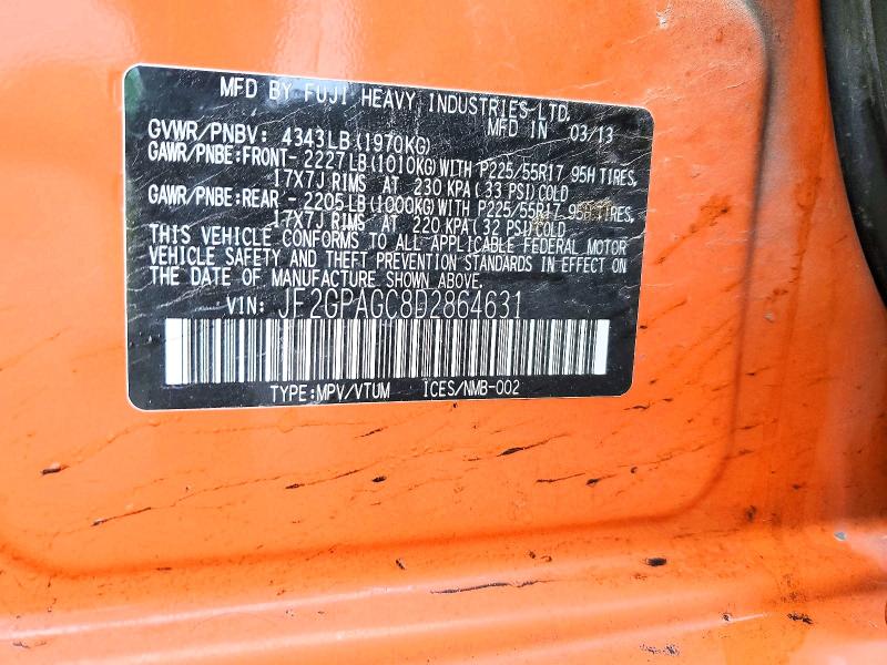 77393555 :رقم المزاد ، JF2GPAGC8D2864631 vin ، 2013 Subaru Xv Crosstrek مزاد بيع