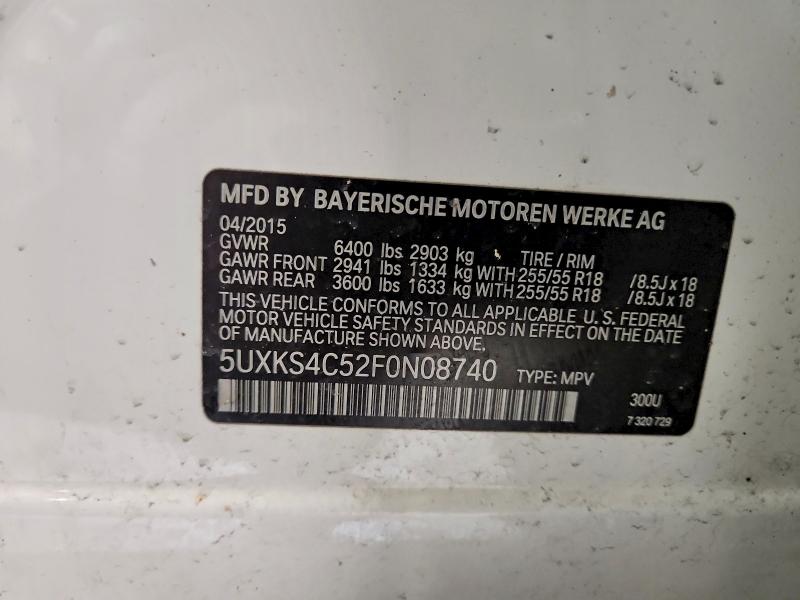 2015 Bmw X5 მანქანა იყიდება აუქციონზე, vin: 5UXKS4C52F0N08740, აუქციონის ნომერი: 78331245