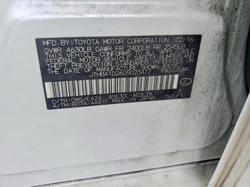 Продаж на аукціоні авто 2016 Lexus Is 200t, vin: JTHBA1D26G5023477, номер лоту: 78792055