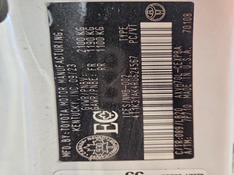 Продаж на аукціоні авто 2024 Toyota Camry Hybrid, vin: 4T1K31AK4RU624567, номер лоту: 77512775