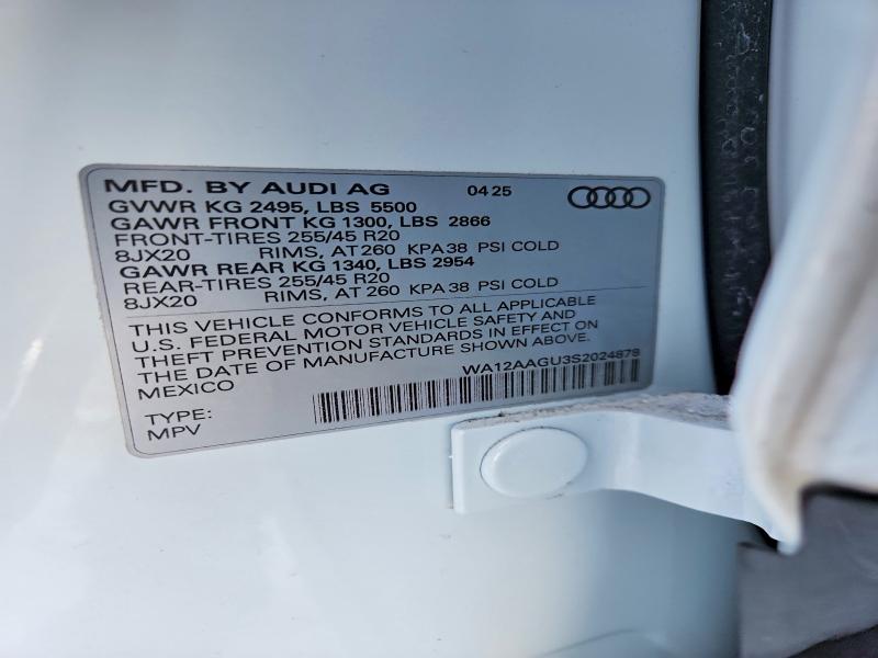 Продаж на аукціоні авто 2025 Audi Q5, vin: WA12AAGU3S2024878, номер лоту: 75440365