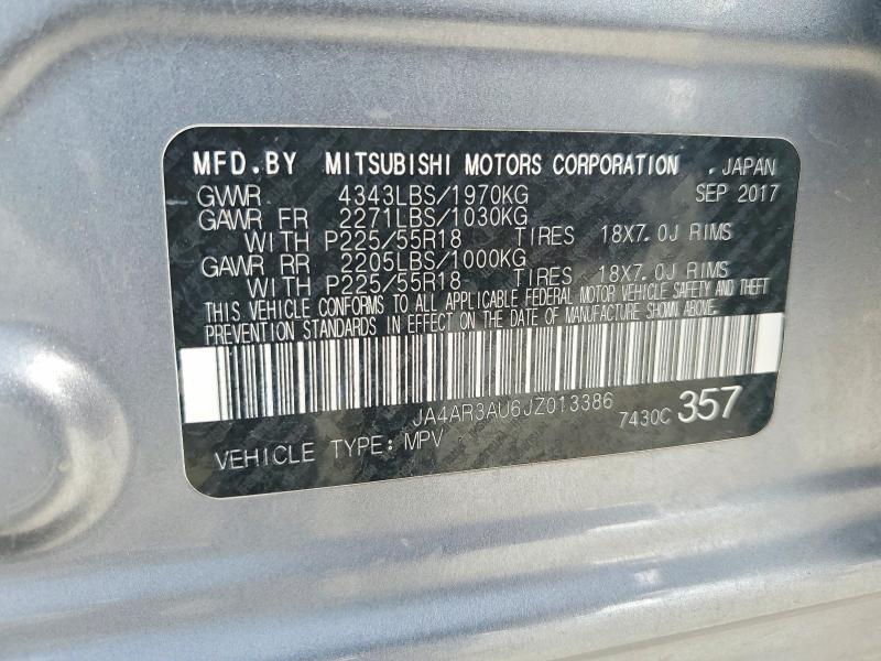 Продаж на аукціоні авто 2018 Mitsubishi Outlander Sport, vin: JA4AR3AU6JZ013386, номер лоту: 79102345