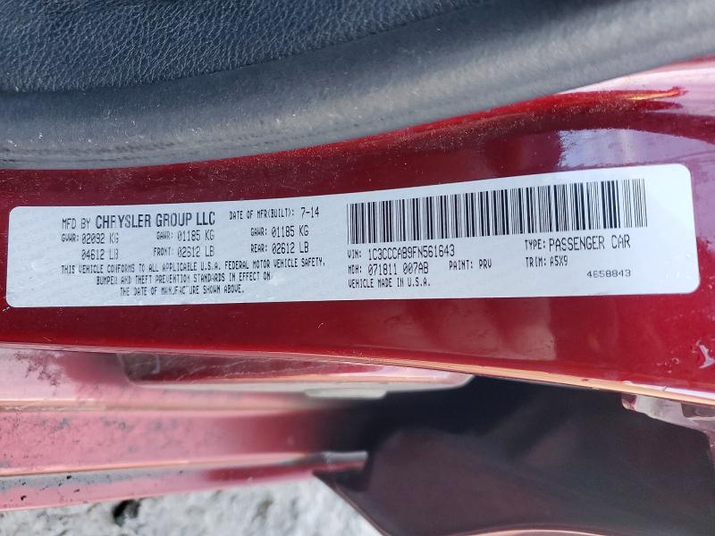 Продажа на аукционе авто 2015 Chrysler 200, vin: 1C3CCCAB9FN561643, номер лота: 78895565
