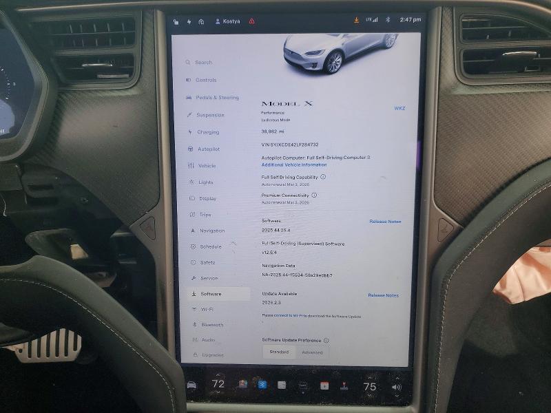 Aukcja sprzedaży 2020 Tesla Model X, vin: 5YJXCDE42LF284732, numer aukcji: 76808095