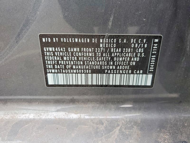 75069095 :رقم المزاد ، 3VWH17AU9HM509388 vin ، 2017 Volkswagen Golf Alltrack مزاد بيع