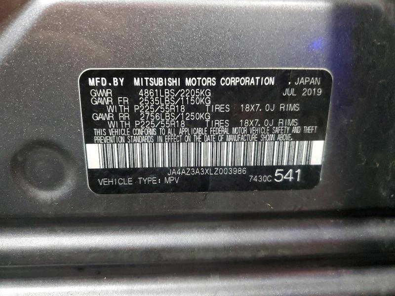 Продаж на аукціоні авто 2020 Mitsubishi Outlander, vin: JA4AZ3A3XLZ003986, номер лоту: 76222725