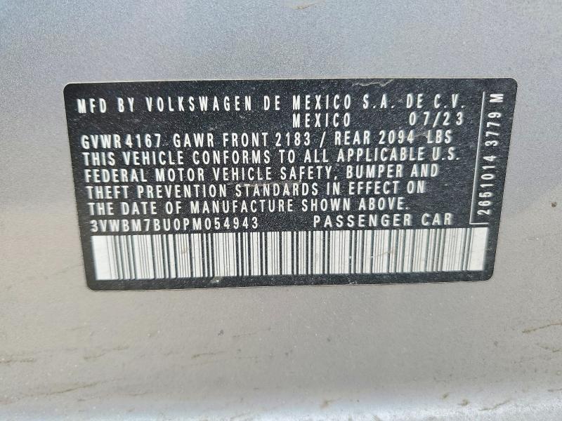 Продажа на аукционе авто 2023 Volkswagen Jetta, vin: 3VWBM7BU0PM054943, номер лота: 78831505