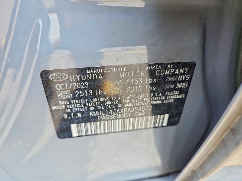 2024 Hyundai Sonata მანქანა იყიდება აუქციონზე, vin: KMHL14JAXRA354572, აუქციონის ნომერი: 78701085