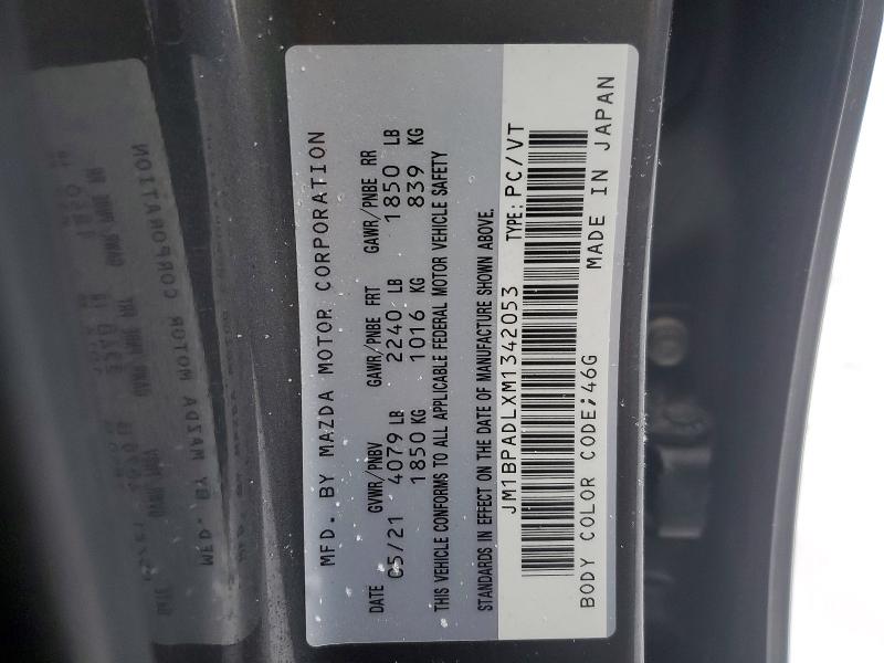 Aukcja sprzedaży 2021 Mazda 3, vin: JM1BPADLXM1342053, numer aukcji: 77732885