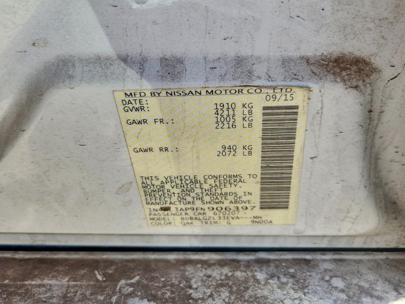 2015 Nissan Altima მანქანა იყიდება აუქციონზე, vin: 1N4AL3AP9FN906397, აუქციონის ნომერი: 79067895