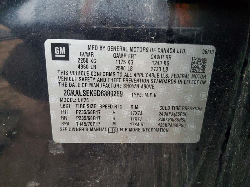 78330405 :رقم المزاد ، 2GKALSEK9D6389269 vin ، 2013 Gmc Terrain مزاد بيع