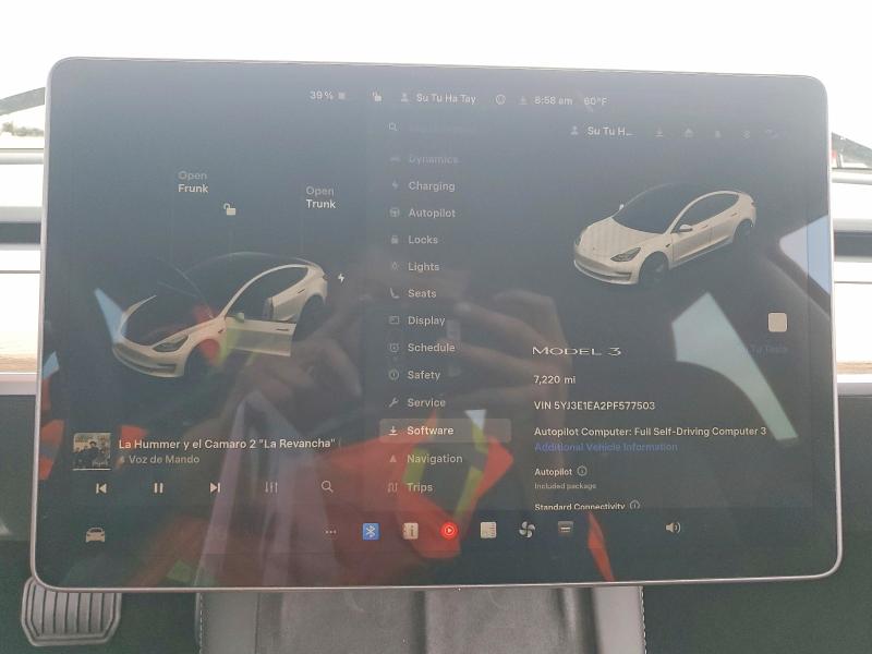 77240135 :رقم المزاد ، 5YJ3E1EA2PF577503 vin ، 2023 Tesla Model 3 مزاد بيع