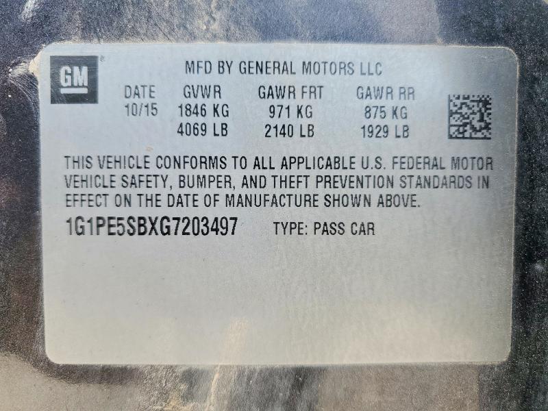 Продаж на аукціоні авто 2016 Chevrolet Cruze Limited, vin: 1G1PE5SBXG7203497, номер лоту: 75851025