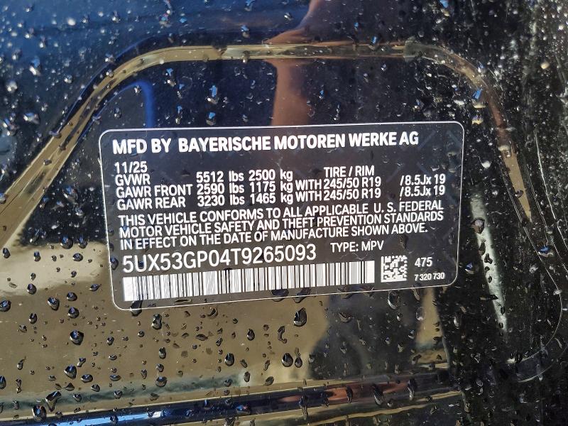 Продаж на аукціоні авто 2026 Bmw X3, vin: 5UX53GP04T9265093, номер лоту: 75845145