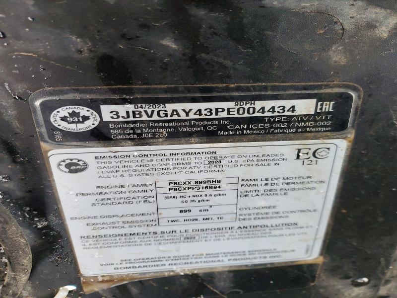 77173655 :رقم المزاد ، 3JBVGAY43PE004434 vin ، 2023 Can-am Maverick X3 Turbo مزاد بيع