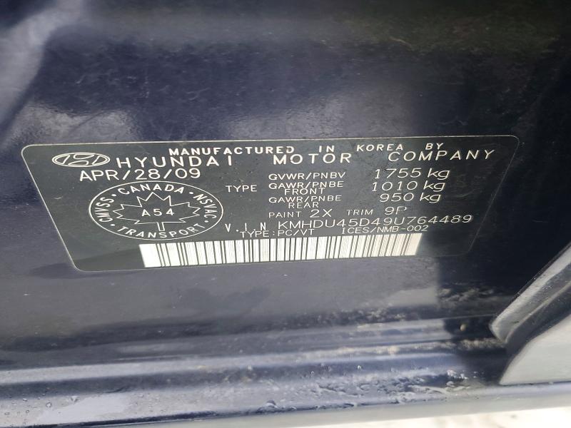 Продажа на аукционе авто 2009 Hyundai Elantra, vin: KMHDU45D49U764489, номер лота: 75369145