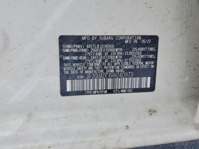 Продажа на аукционе авто 2024 Subaru Crosstrek, vin: JF2GUADC4RH240973, номер лота: 76417945