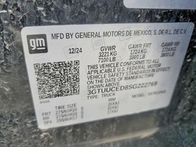 76731075 :رقم المزاد ، 3GTUUCED8SG222769 vin ، 2025 Gmc Sierra مزاد بيع