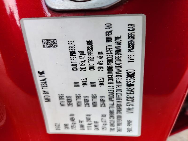 Продажа на аукционе авто 2022 Tesla Model 3, vin: 5YJ3E1EA8NF369820, номер лота: 79088625