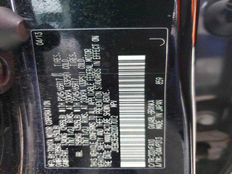 76205185 :رقم المزاد ، JTEBC3EH5D2017012 vin ، 2013 Toyota Highlander مزاد بيع