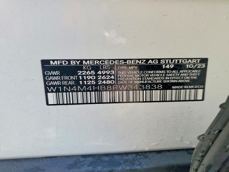 Aukcja sprzedaży 2024 Mercedes-benz Glb, vin: W1N4M4HB8RW343838, numer aukcji: 76748425