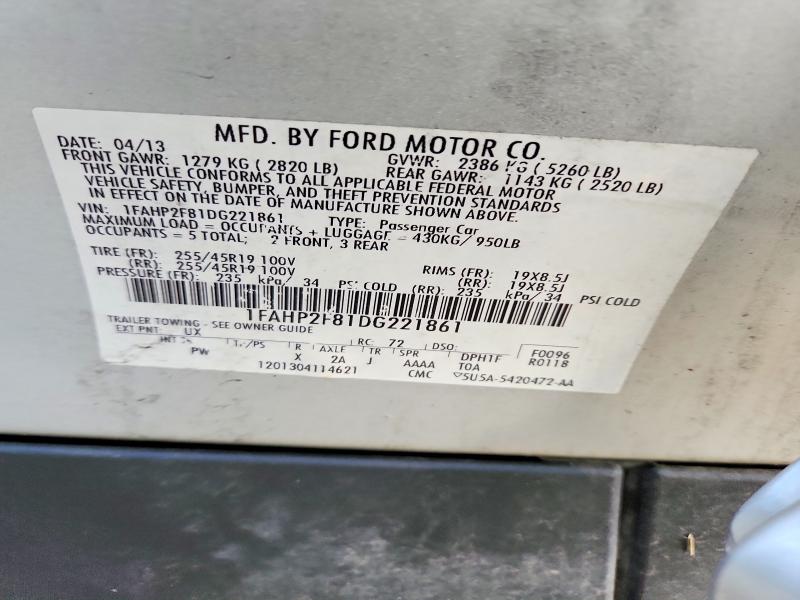 79108835 :رقم المزاد ، 1FAHP2F81DG221861 vin ، 2013 Ford Taurus مزاد بيع