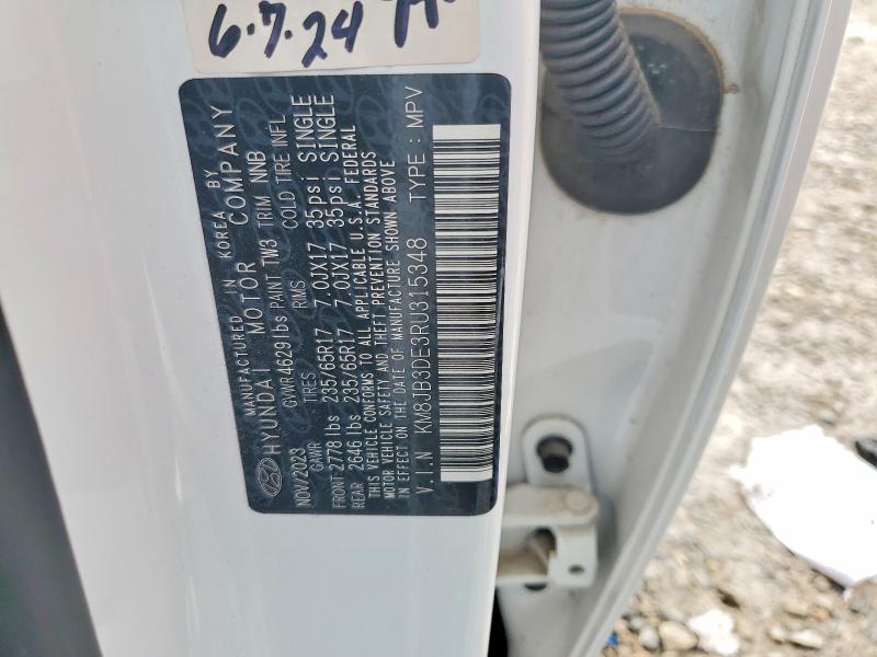 78872095 :رقم المزاد ، KM8JB3DE3RU315348 vin ، 2024 Hyundai Tucson مزاد بيع