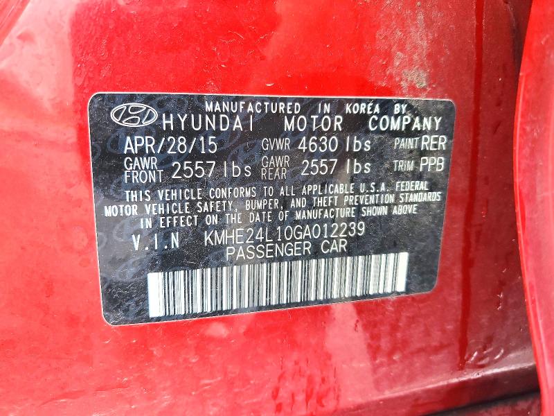Продажа на аукционе авто 2016 Hyundai Sonata, vin: KMHE24L10GA012239, номер лота: 78269795