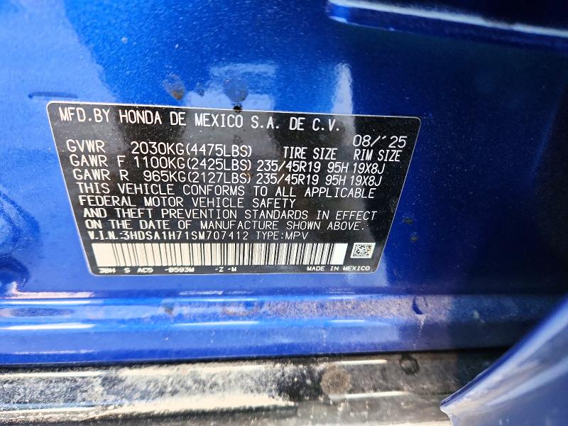 75063345 :رقم المزاد ، 3HDSA1H71SM707412 vin ، 2025 Acura Adx مزاد بيع