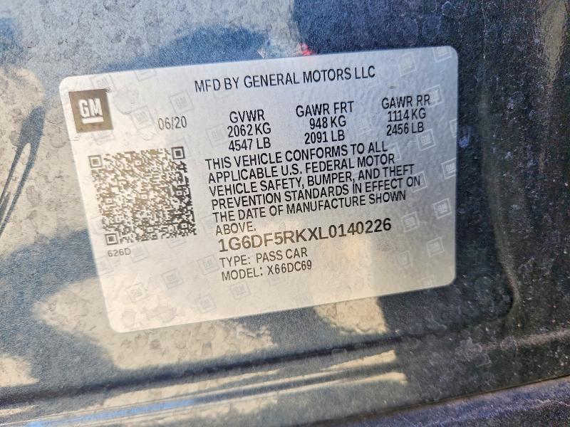 2020 Cadillac Ct4 მანქანა იყიდება აუქციონზე, vin: 1G6DF5RKXL0140226, აუქციონის ნომერი: 77368845
