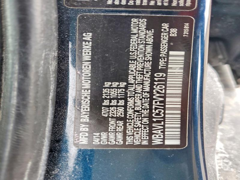 77512115 :رقم المزاد ، WBAVL1C57FVY26119 vin ، 2015 Bmw X1 مزاد بيع