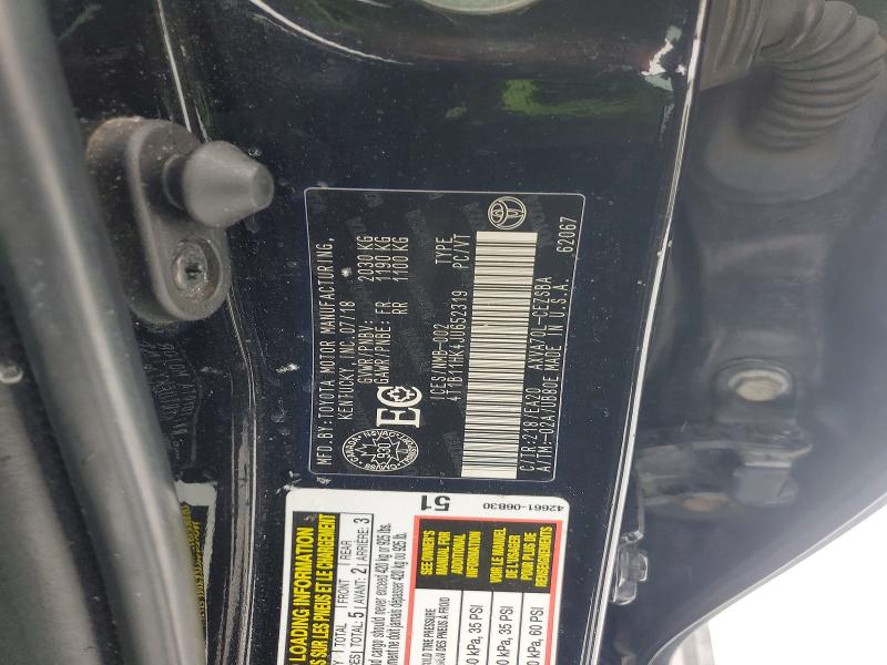 Продаж на аукціоні авто 2018 Toyota Camry, vin: 4T1B11HK4JU652319, номер лоту: 75046585