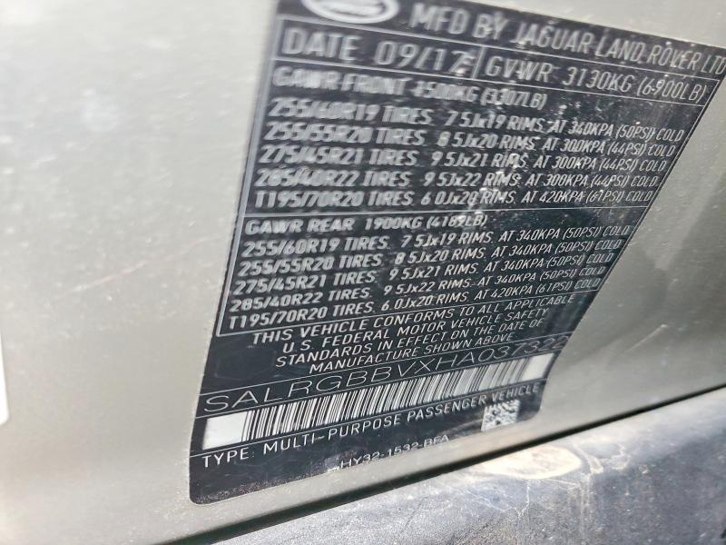 Продажа на аукционе авто 2017 Land Rover Discovery, vin: SALRGBBVXHA037322, номер лота: 77735595