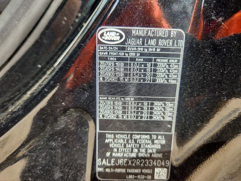 Продажа на аукционе авто 2024 Land Rover Defender, vin: SALEJ6EX2R2334049, номер лота: 78291445